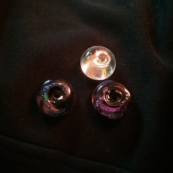 3 dichroic glass lampwork beads - Picture 3 of 3